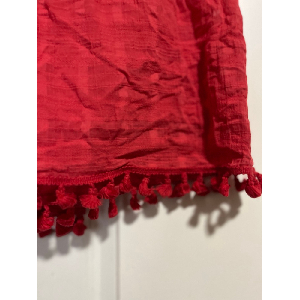 EUC Women's Talbots Red Tiered Tassel Mini Skirt L - Picture 4 of 10